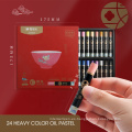 Andal Fuerte chino Estilo de arte Prohibido Arte Dibujo Crayones 24 Collos Safity Oil Pastel Crayons para niños Pintura